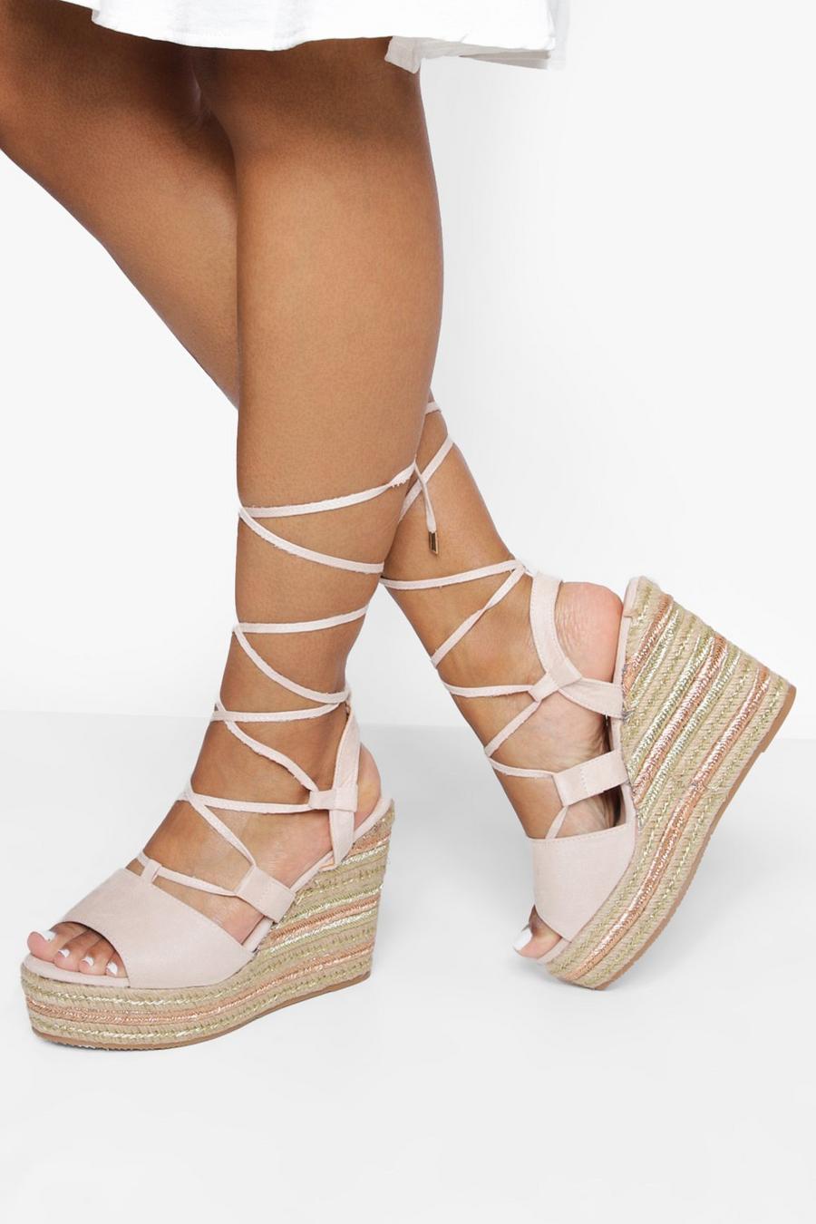 Nude Strap Detail Wedges image number 1