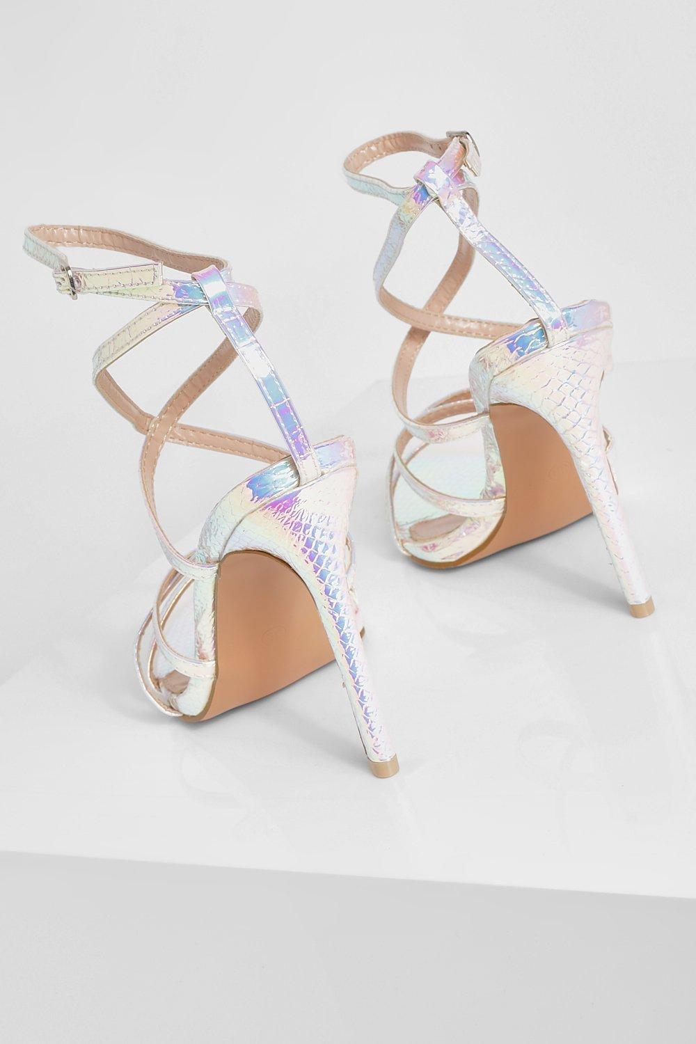 White iridescent sale heels