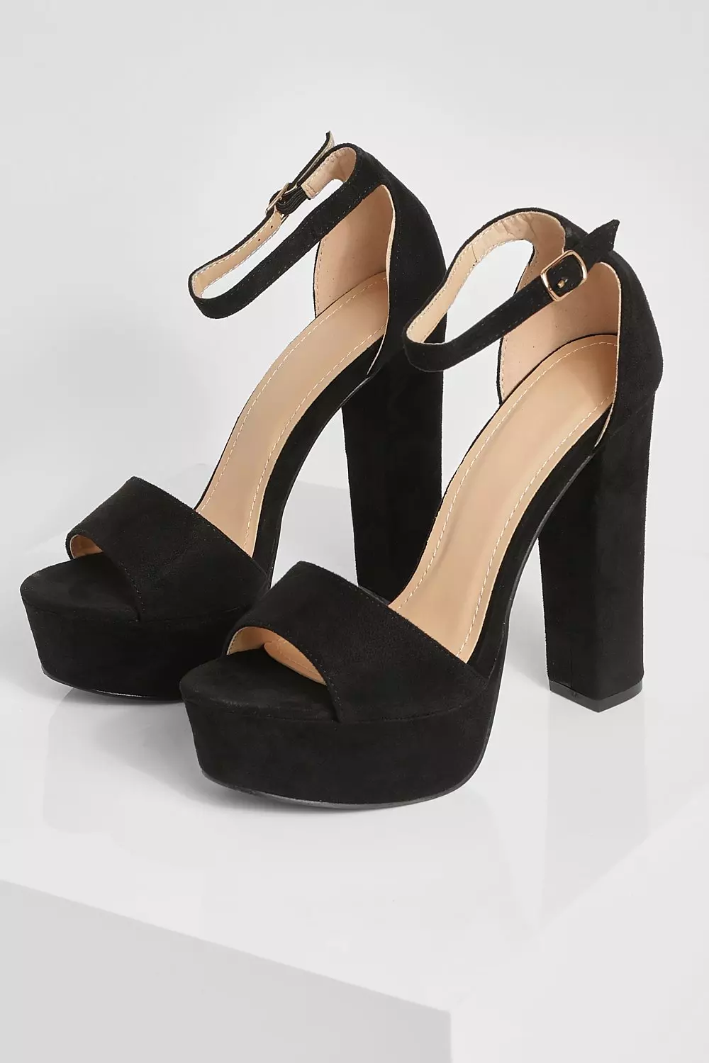 Black 2 Part Platform Heels alternative image