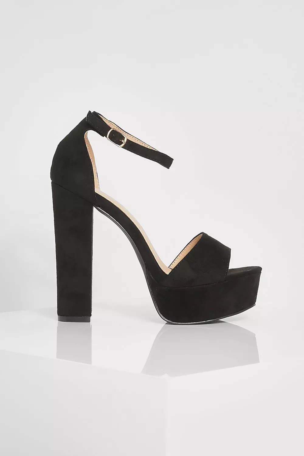 Black 2 Part Platform Heels alternative image