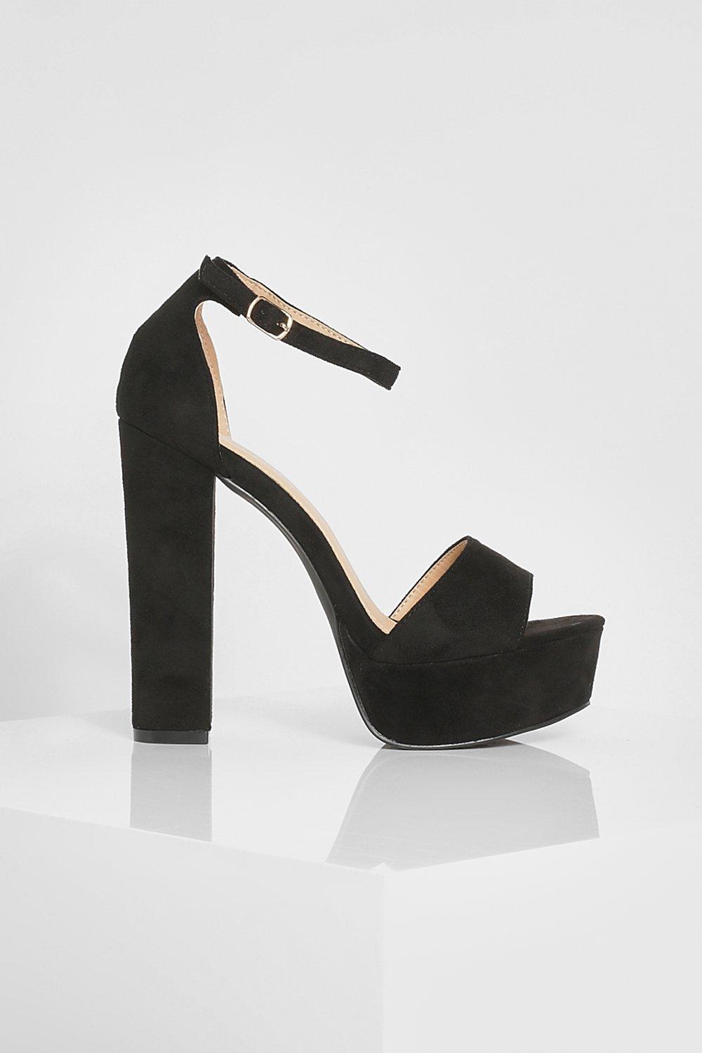 Black two 2025 part platform heels