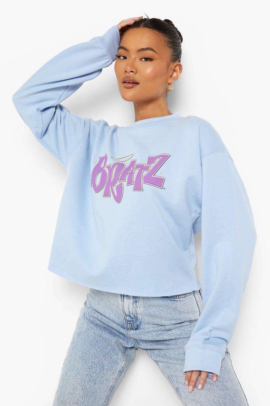 Light blue Bratz License Print Cropped Sweatshirt image number 1