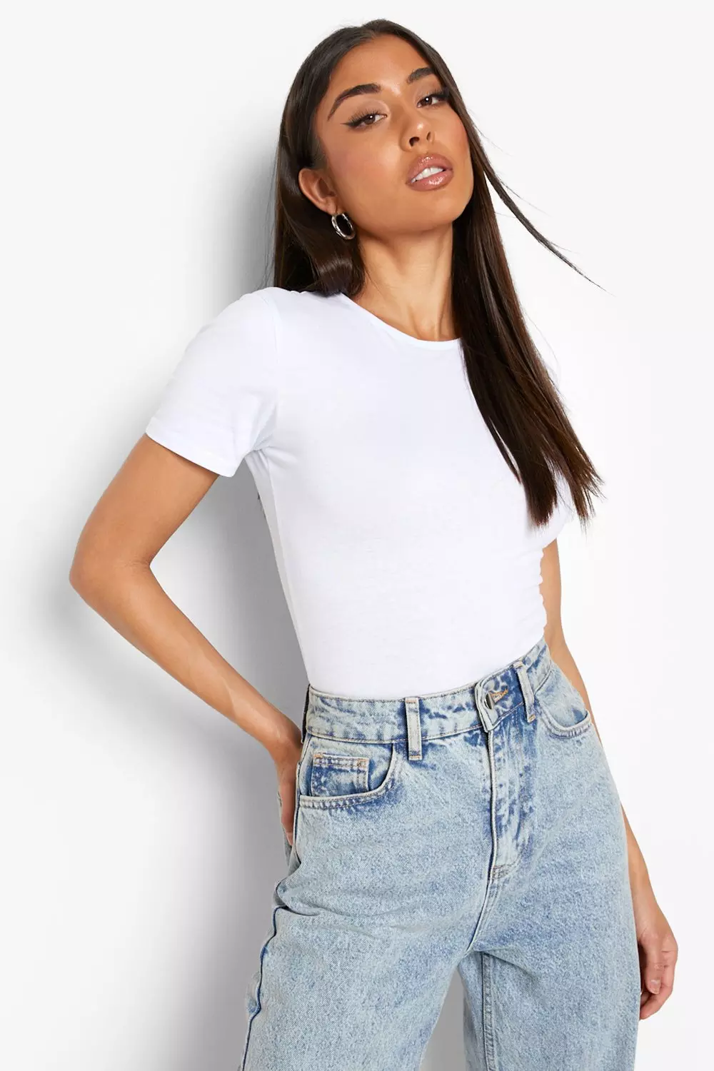 White Basic T Shirt Bodysuit alternative image