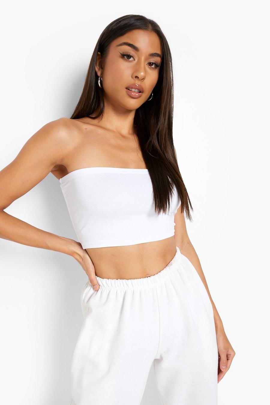 White Basic Longline Bandeau Top image number 1