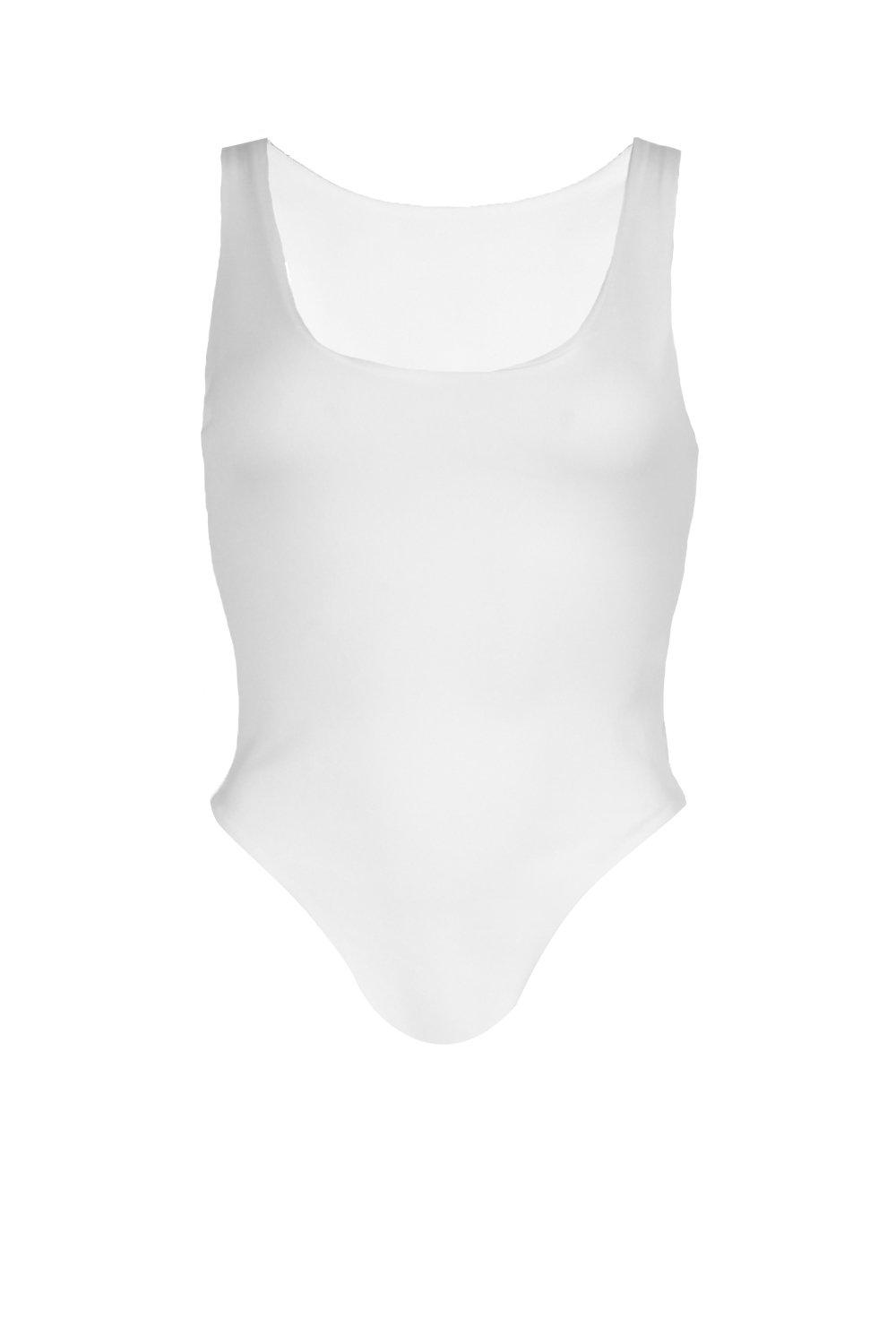 White scoop sales neck bodysuit