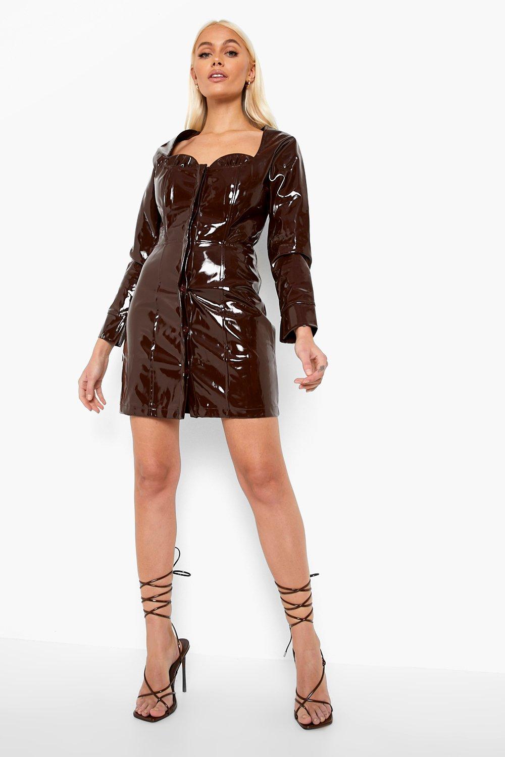 Boohoo hot sale vinyl dress