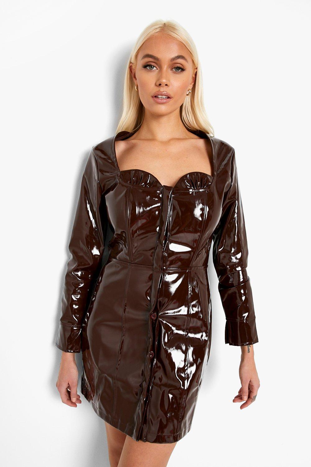 Vinyl 2025 dress boohoo