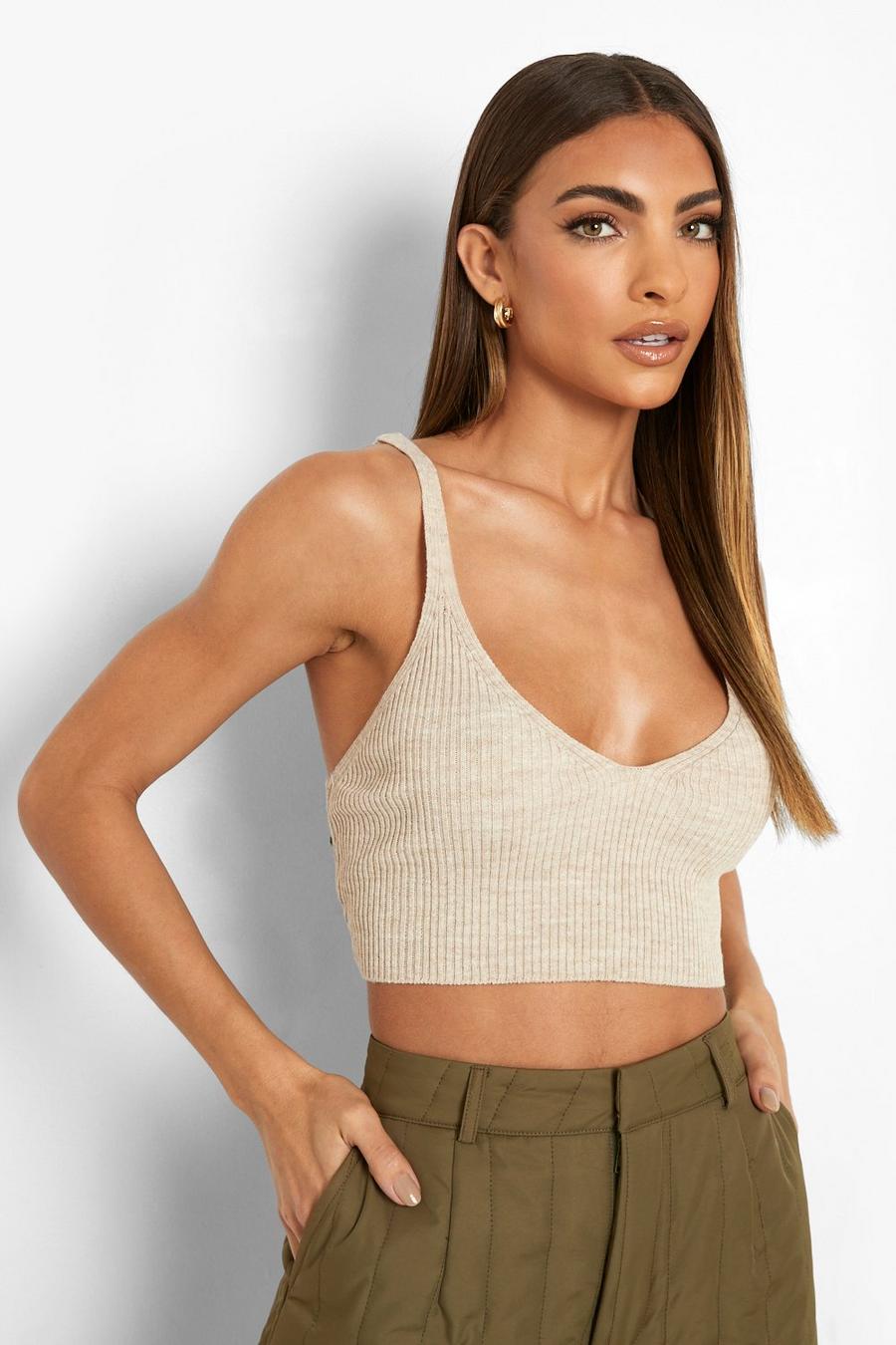 Stone Knitted Scoop Bralet image number 1