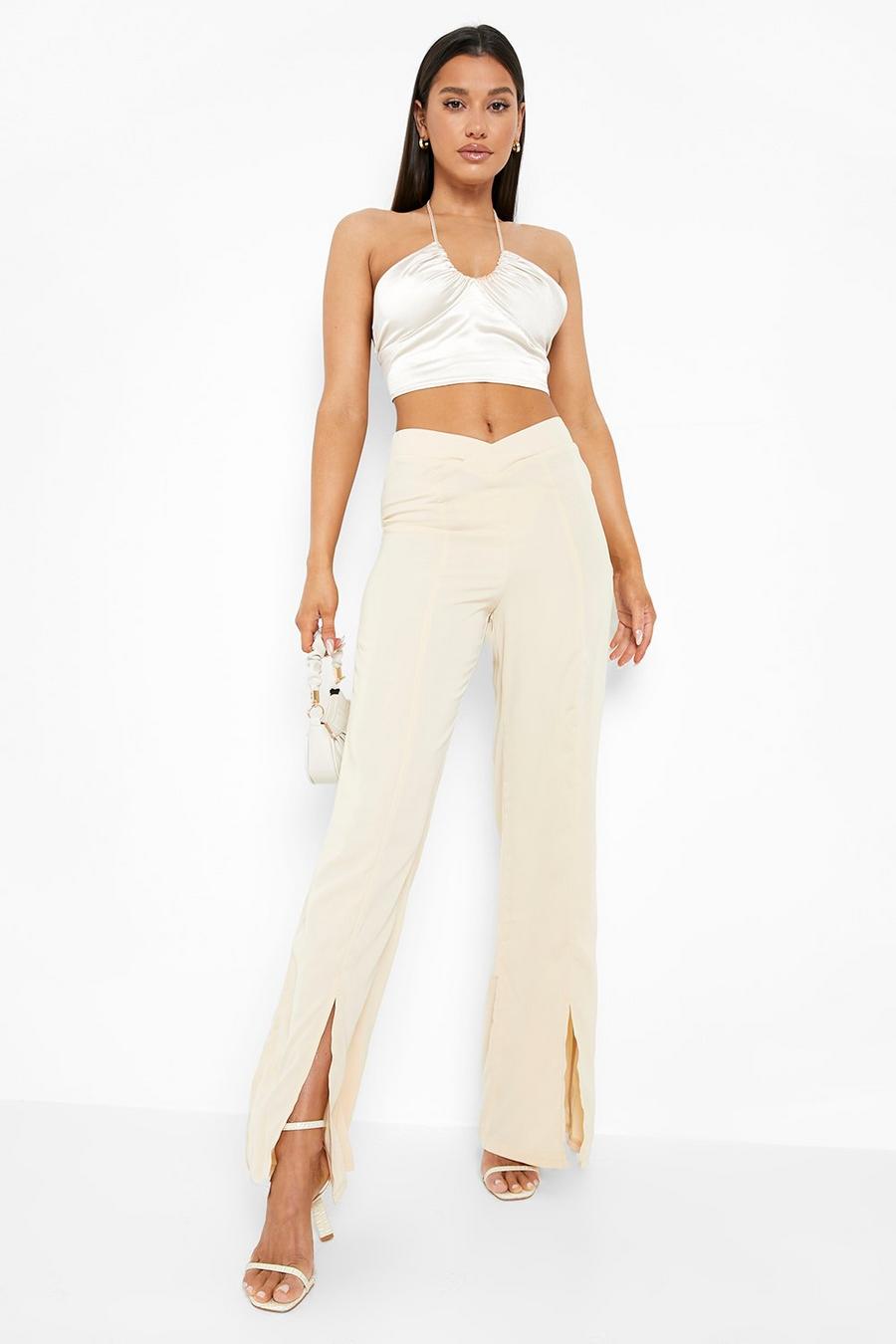 Stone Wrap Waistband Wide Leg Trousers image number 1