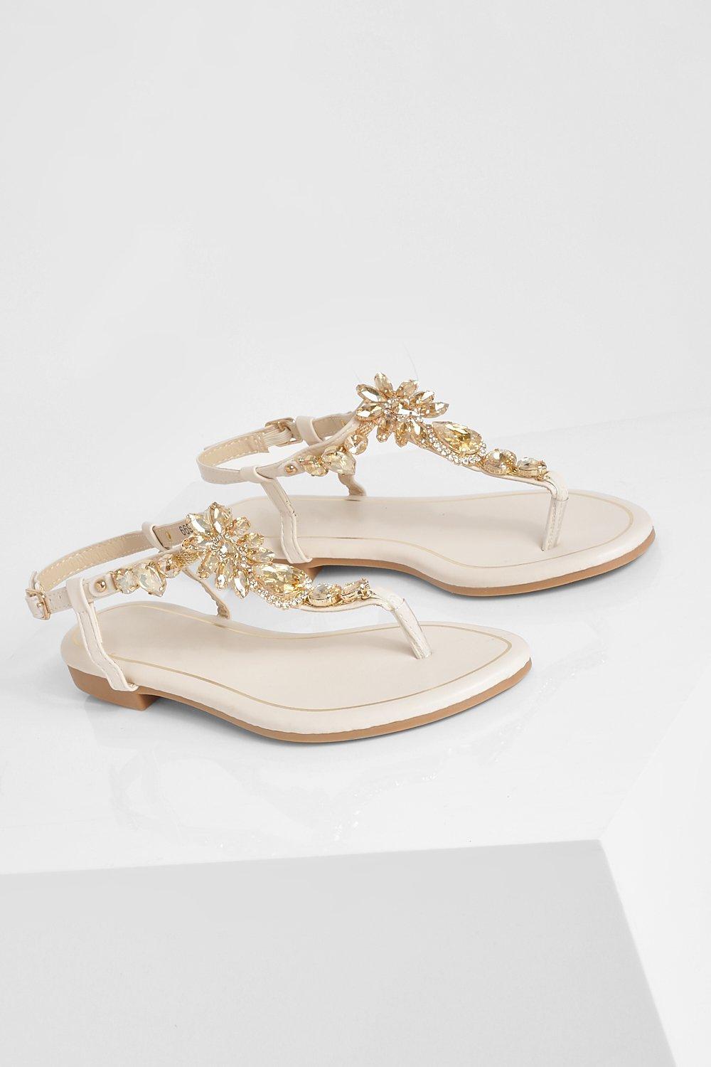 Plus Size - Gold Rhinestone T-Strap Sandal (Wide Width) - Torrid