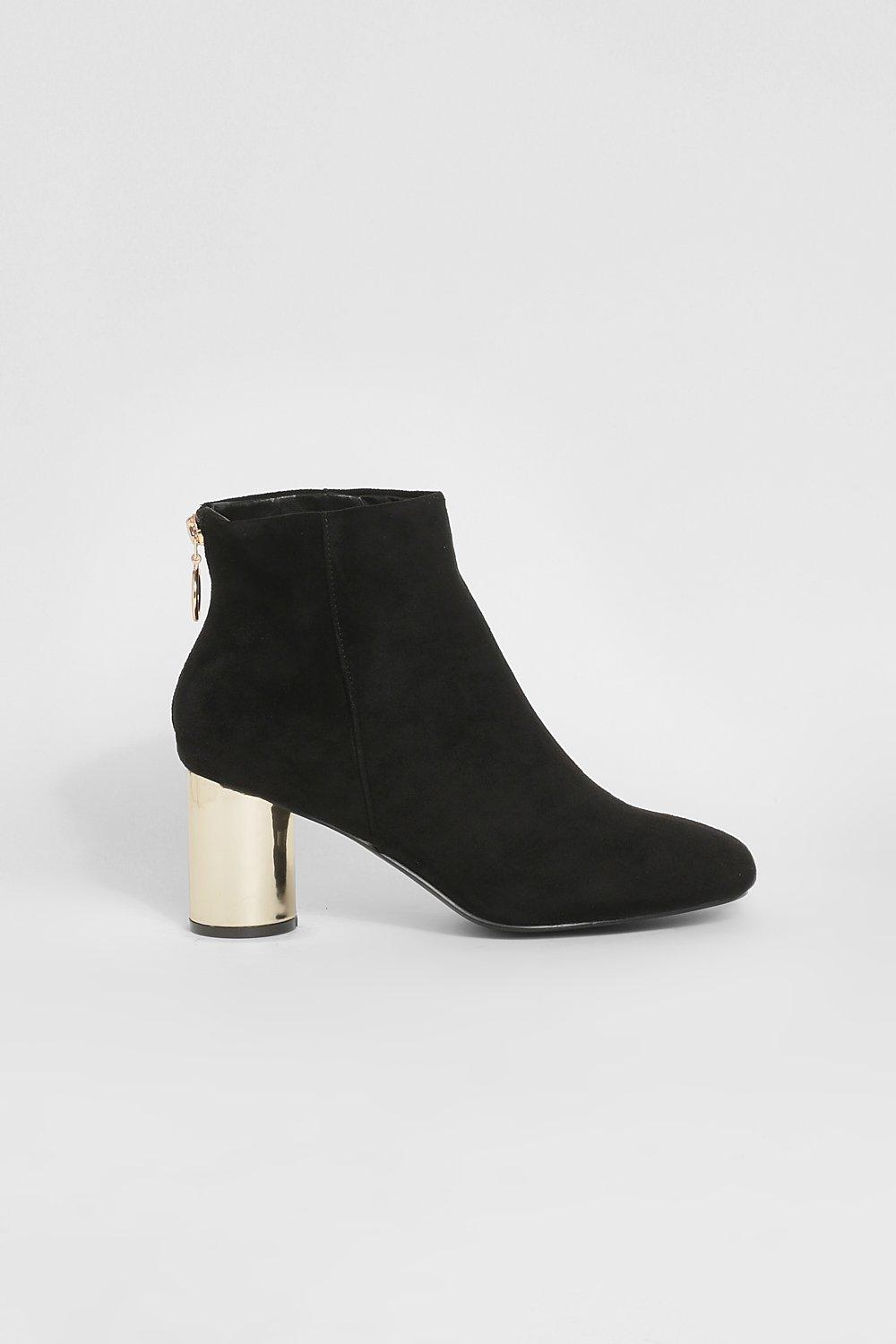 Gold Heel Shoe Boots
