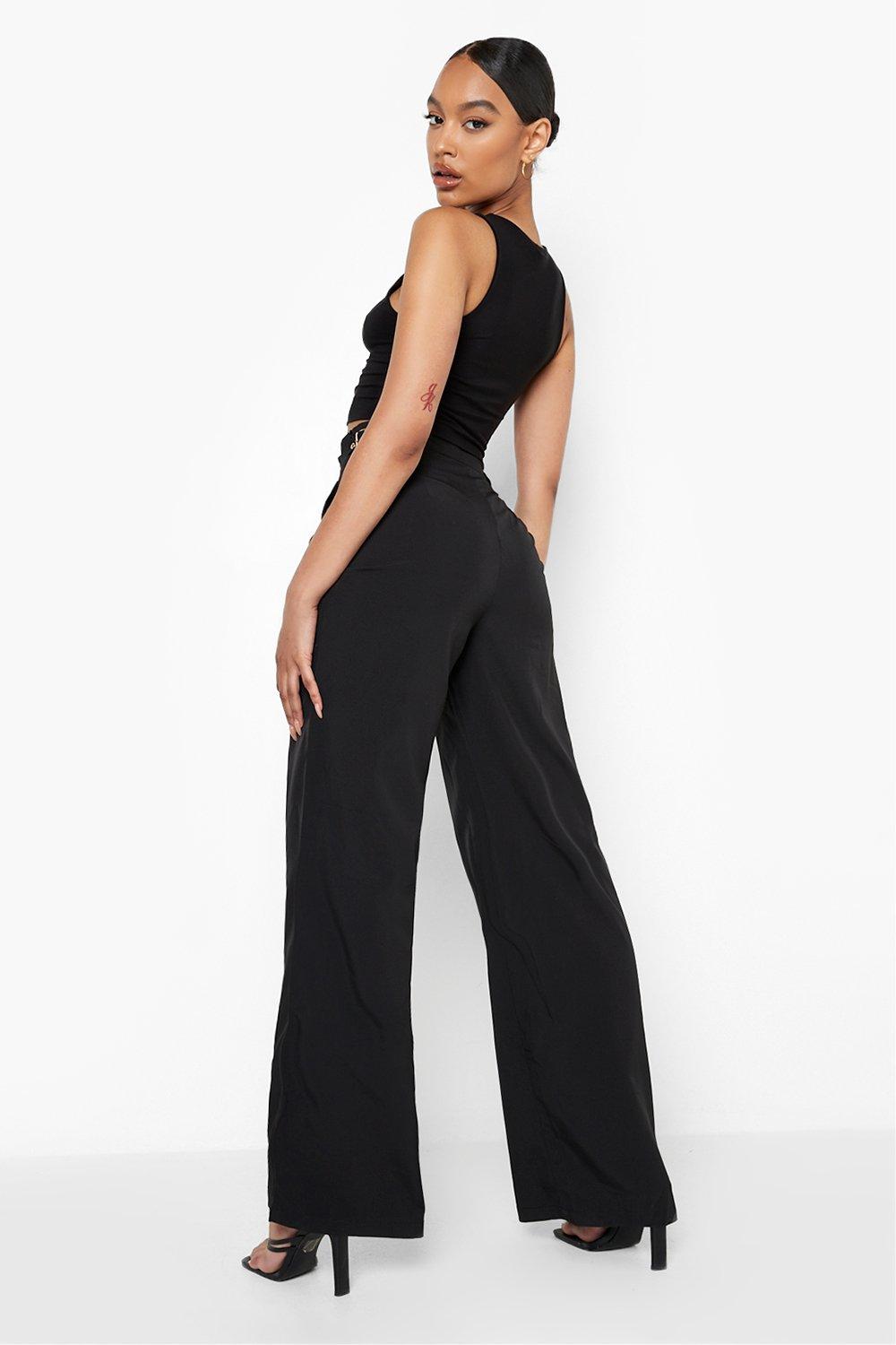 Wide leg trousers with button detail hotsell