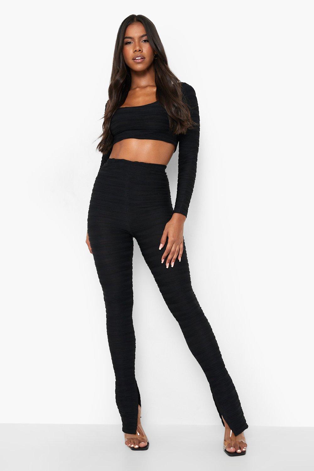 Stripe Mesh 3/4 Capri Cropped Legging Boohoo, 46% OFF