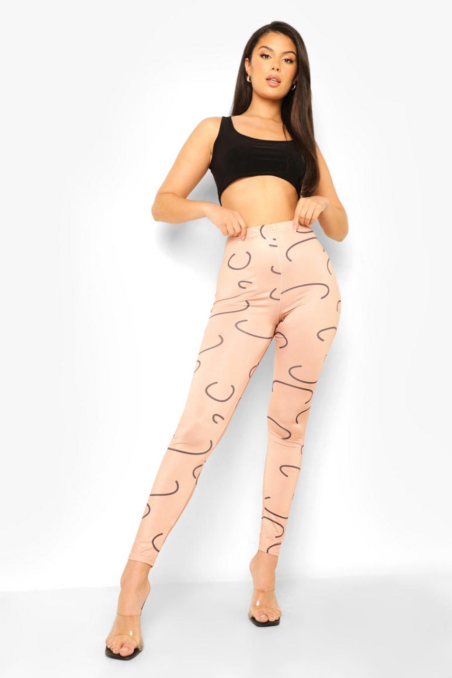 Tan Line Print High Waisted Slinky Leggings image number 1