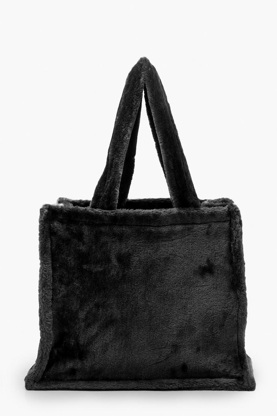Black Large Teddy Tote Shopper Bag image number 1