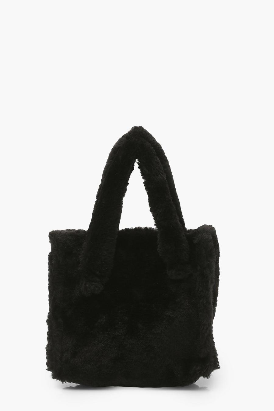 Black Mini Teddy Tote Grab Bag image number 1