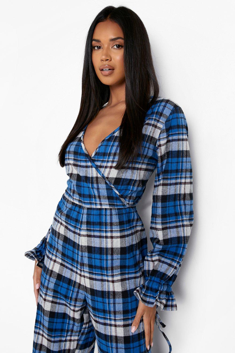 Black and white check jumpsuit on sale