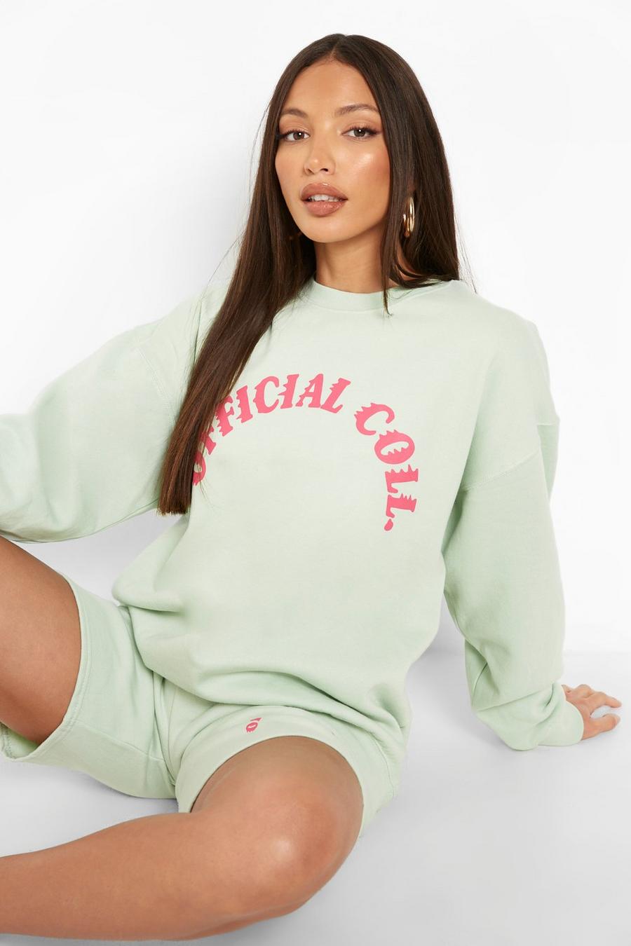 Apple green Tall Ofcl Coll Sweatshirt And Short Set