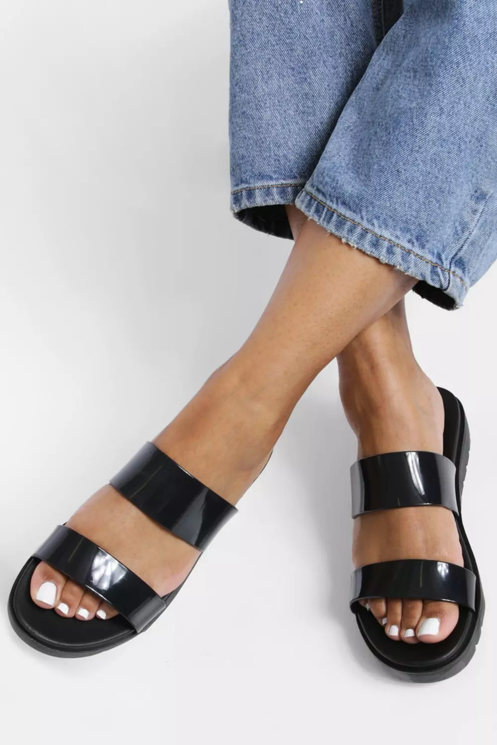 Double strap store jelly sandals