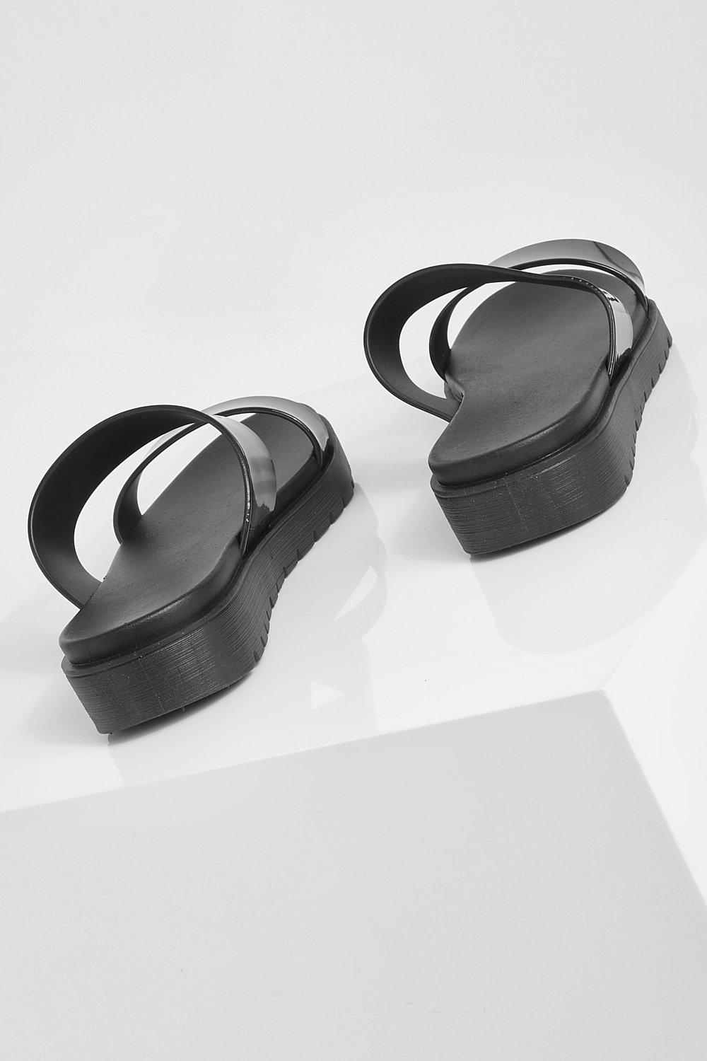Double strap jelly sandals hot sale