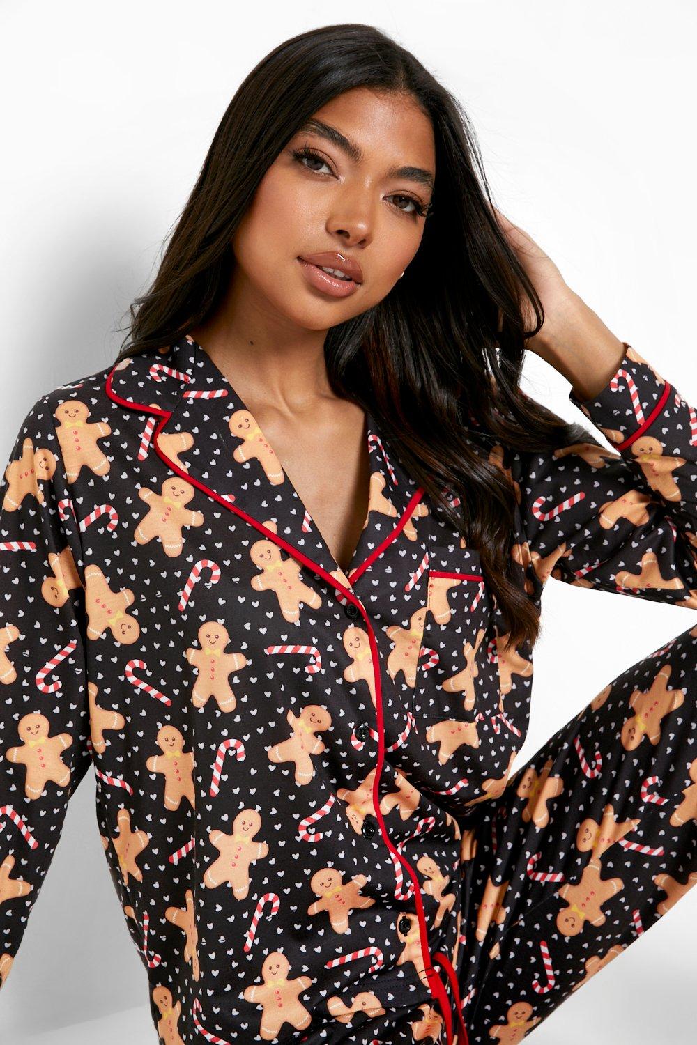 Tall Christmas Gingerbread Print Pj Set boohoo CA