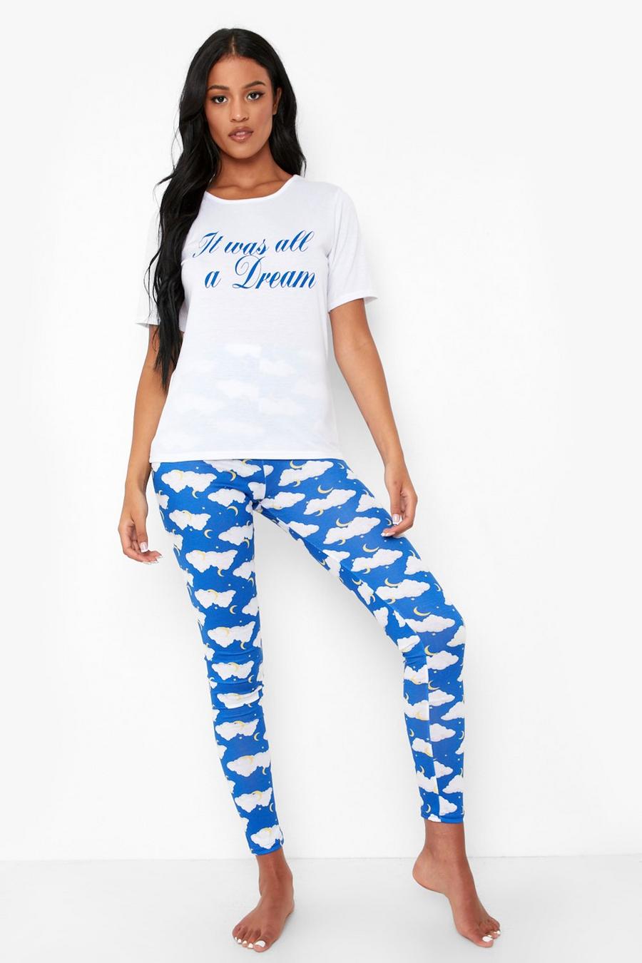Tall Pyjama-Set mit 'It was all a Dream' Print, Blue image number 1