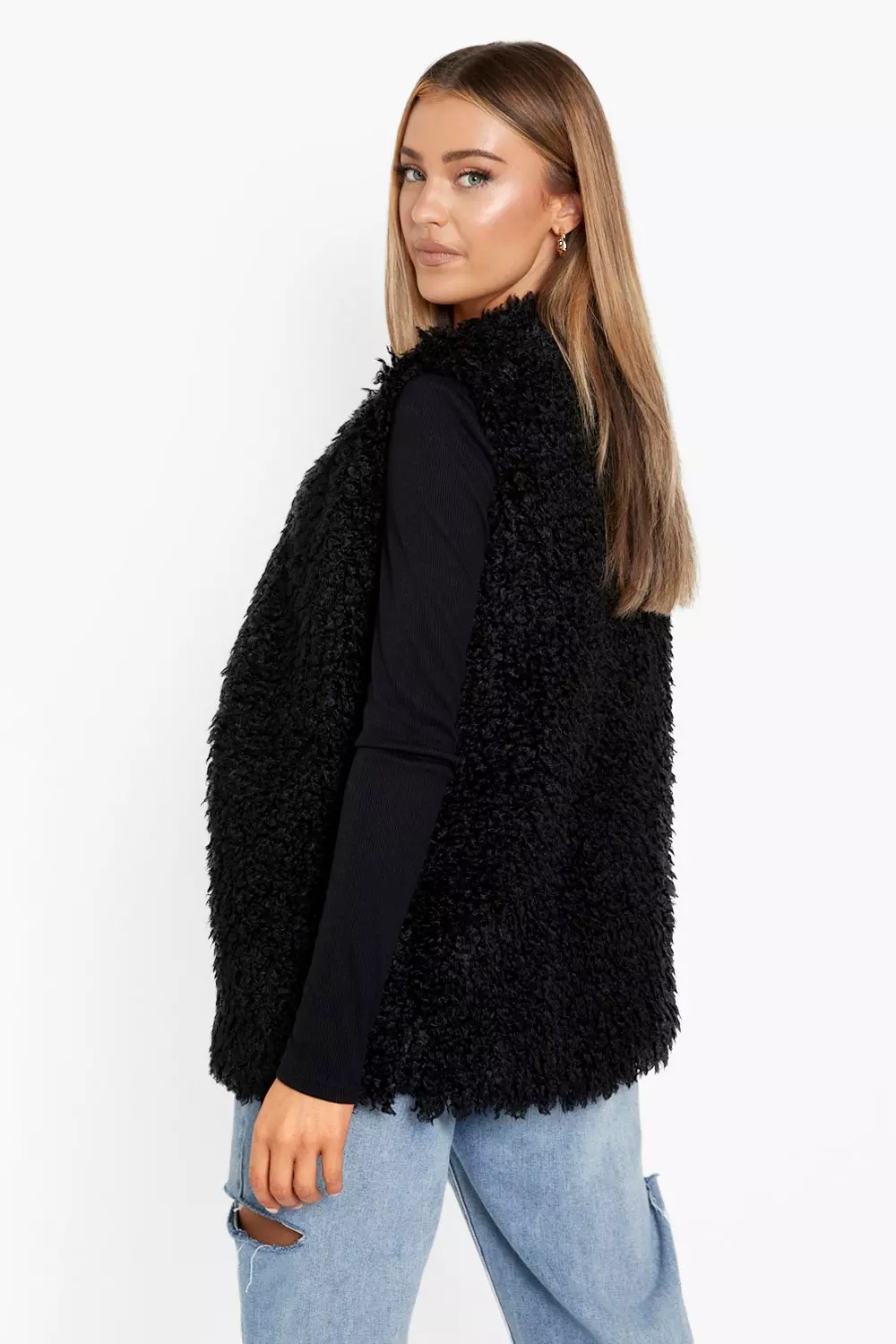 Shaggy faux fur outlet gilet