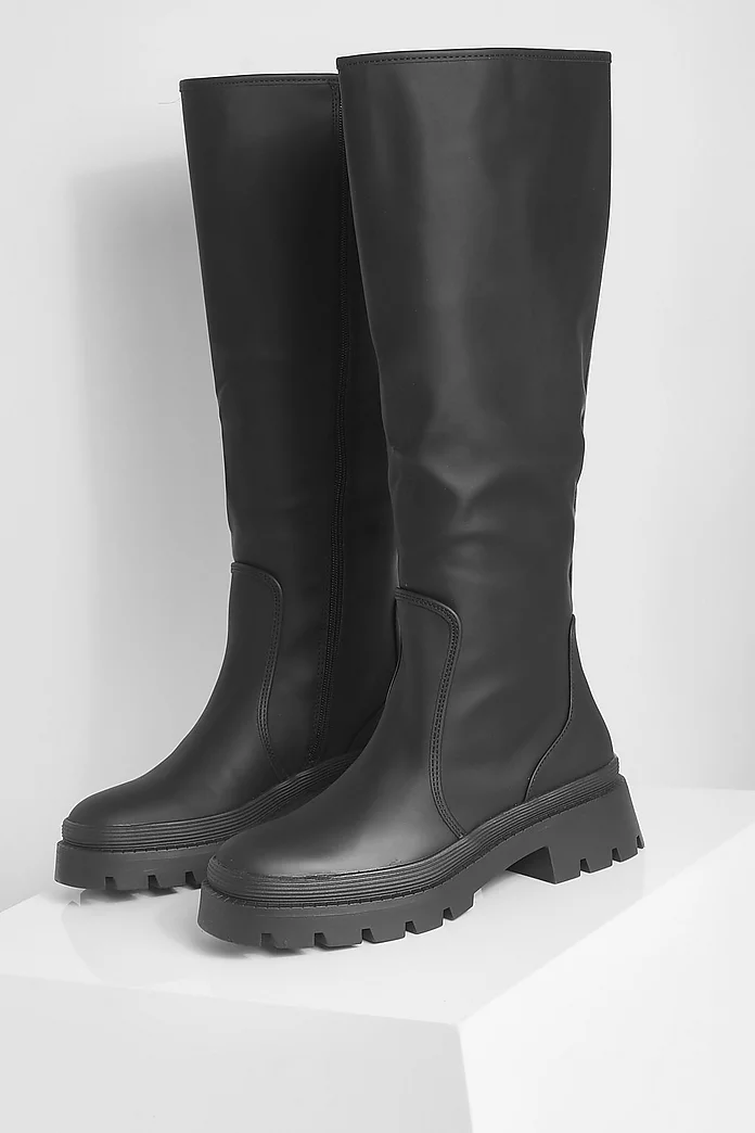 Rubber Knee High Boots