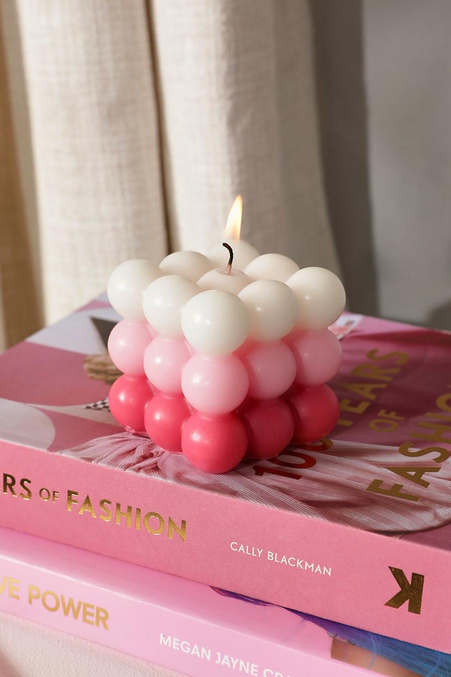 Bright pink Ombre Bubble Candle image number 1