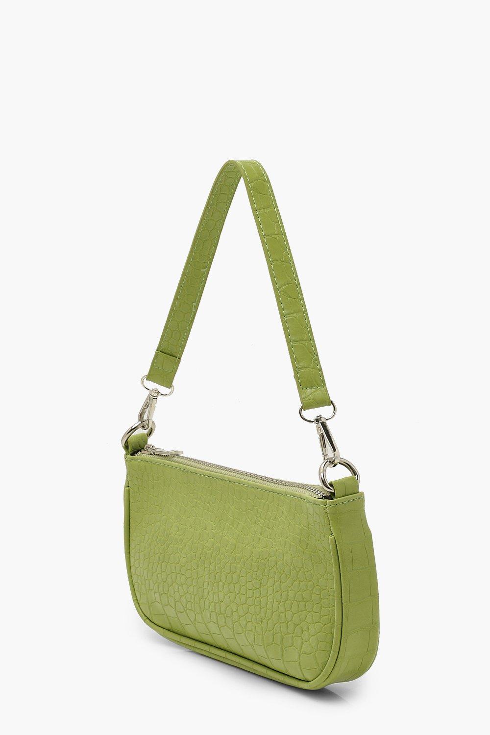 Croc Pu Baguette Shoulder Bag