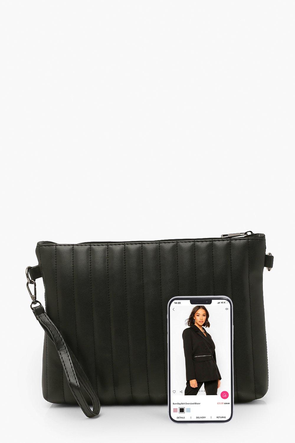 Black oversized outlet clutch bags uk