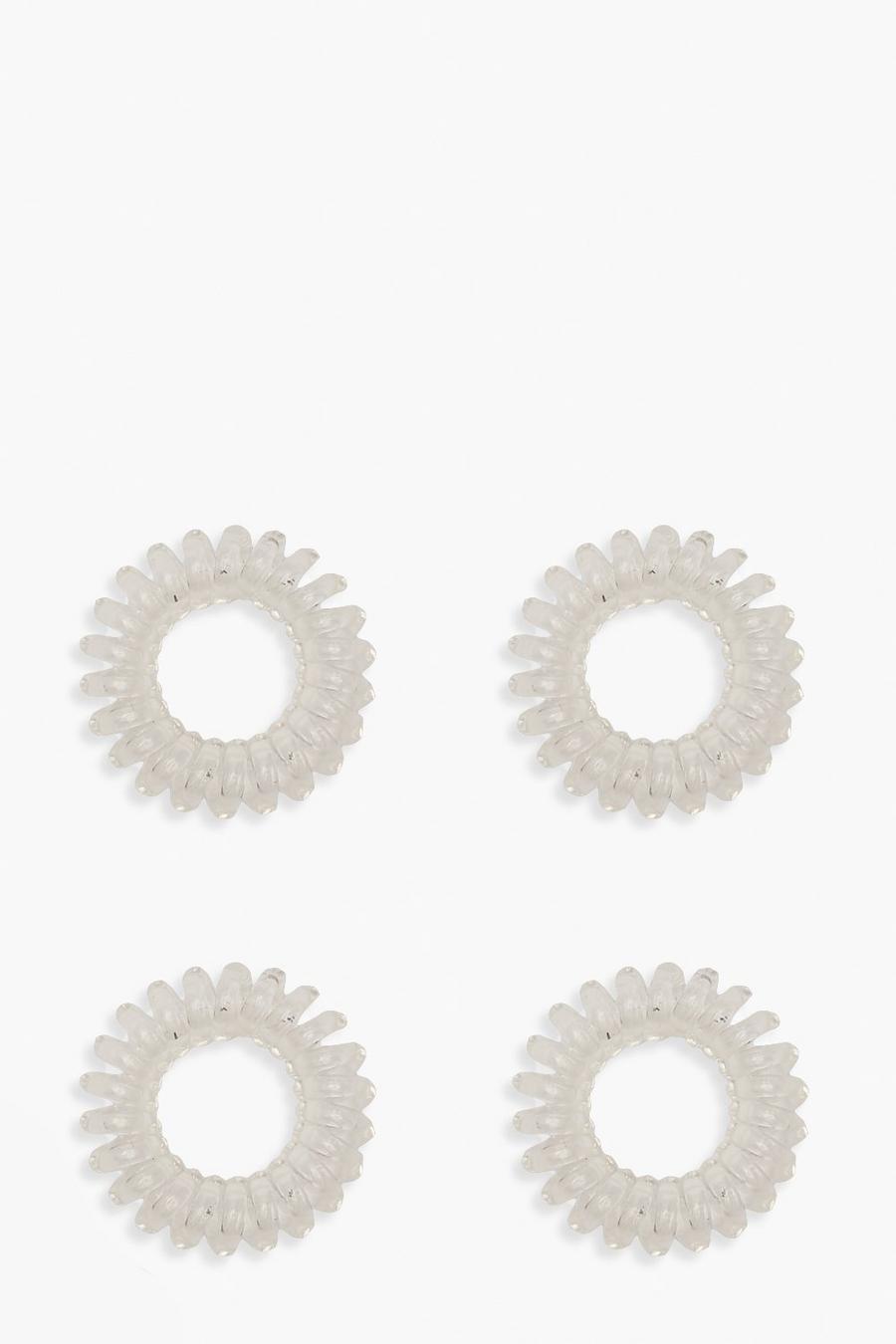 Pack de 4 gomas de espiral de plástico, Clear image number 1