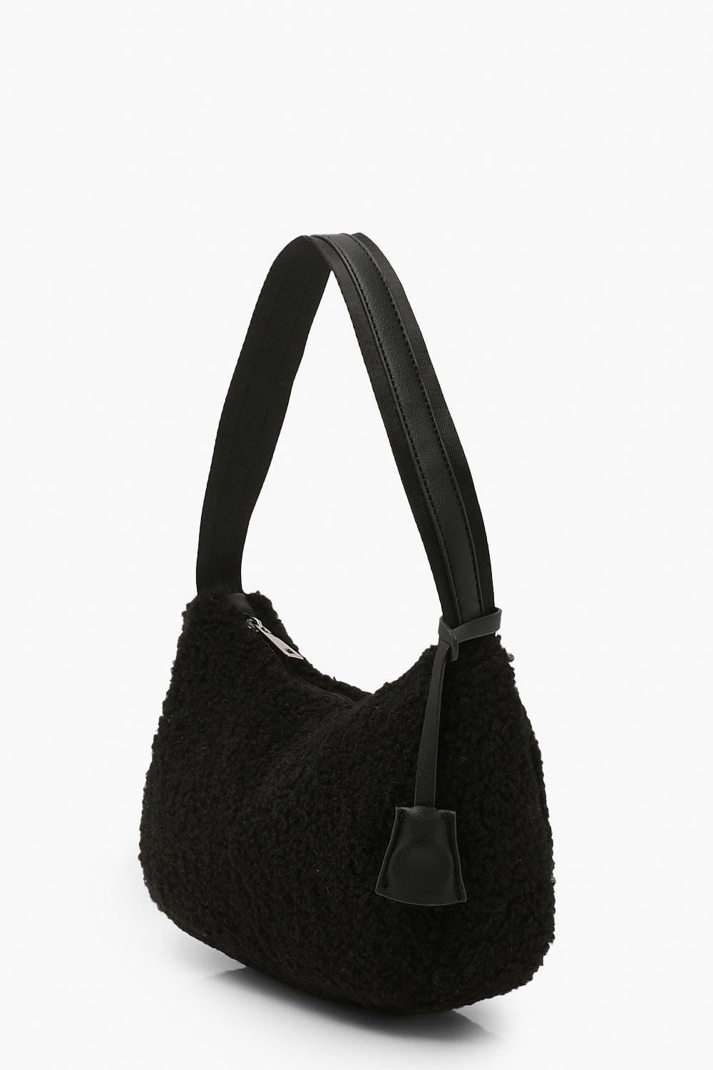 Shearling Mini Shoulder Bag boohoo