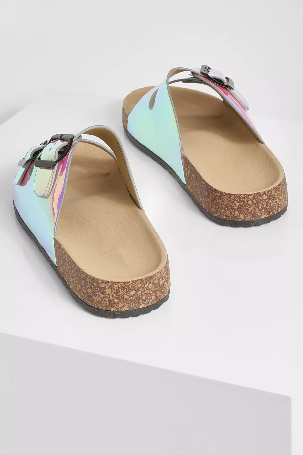 Holographic double hot sale strap sandals