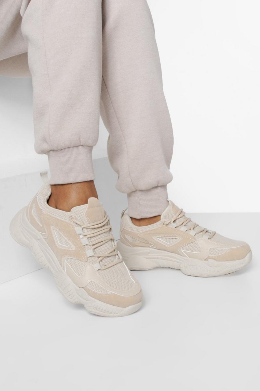 Stone Wide Fit Chunky Detail Sneakers image number 1
