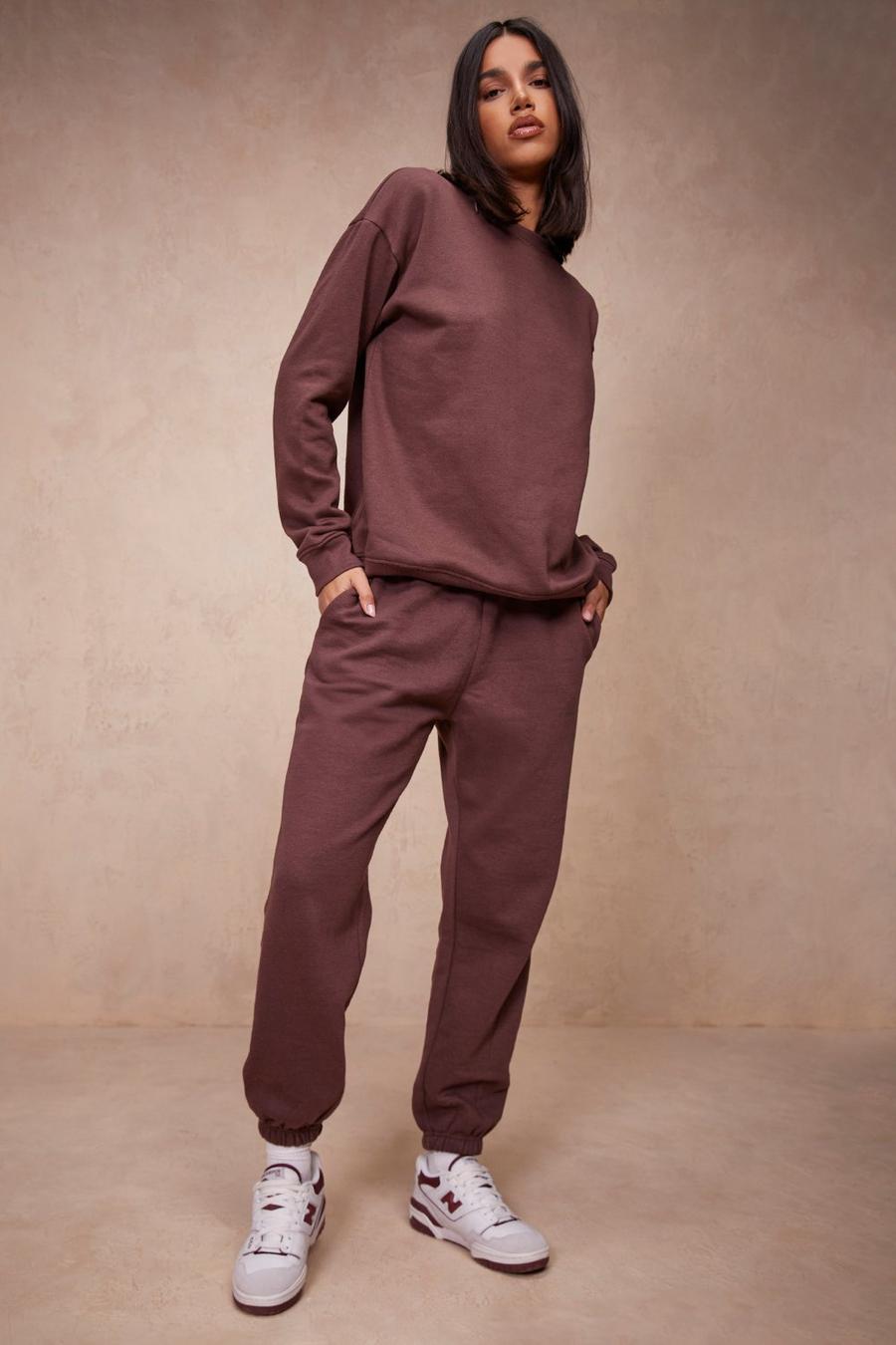 Chocolate Recycled Oversized Track Pants image number 1