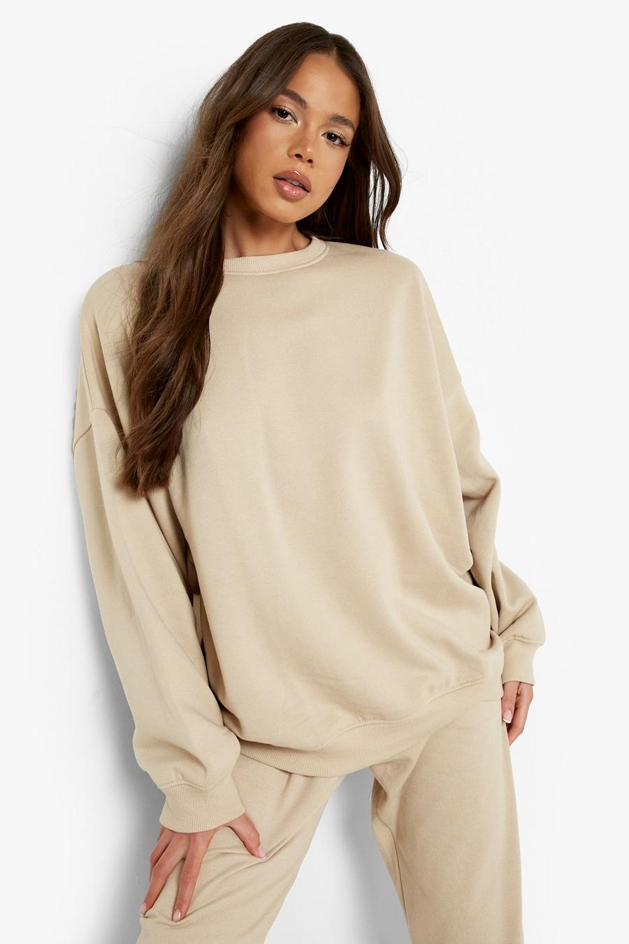 Taupe Oversized Sweater image number 1