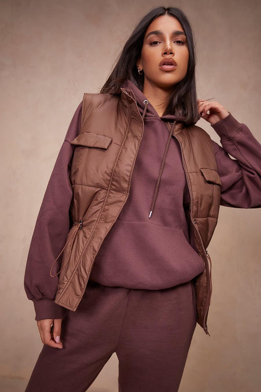Chocolate brown Recycled Oversized Hoodie