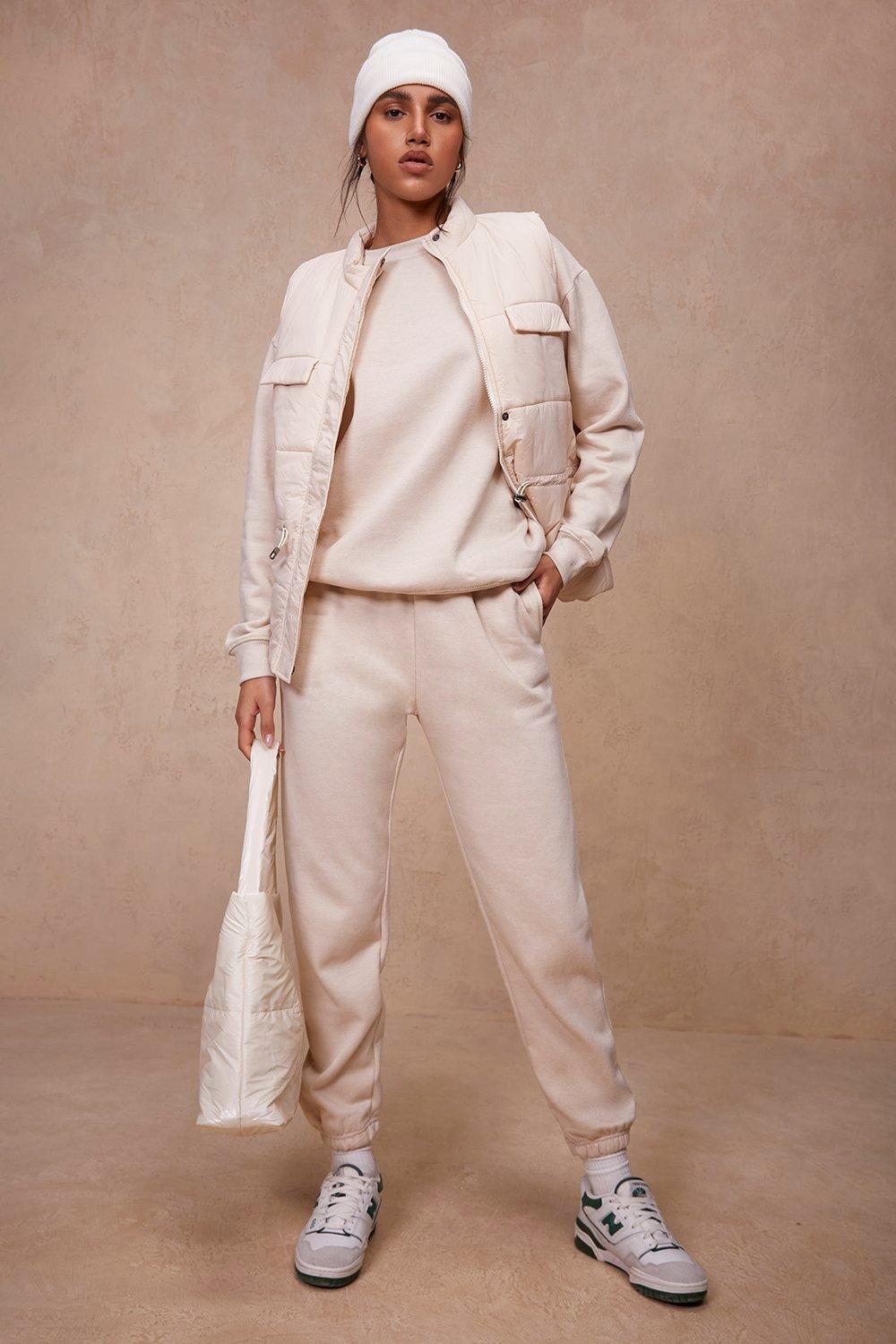 beige tracksuit womens