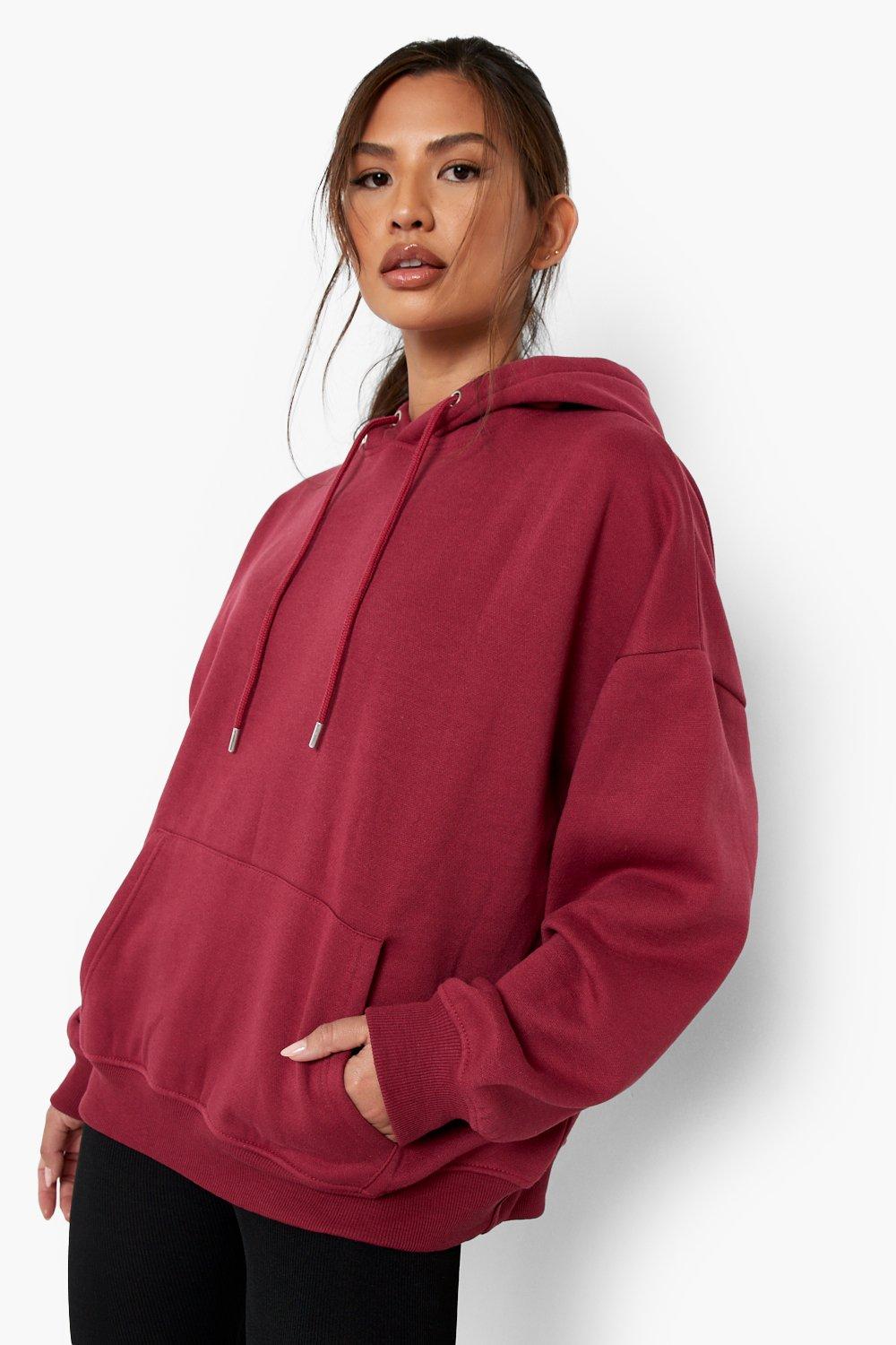 MODAGEN Women's Red New York USA Printed Hooded Oversize