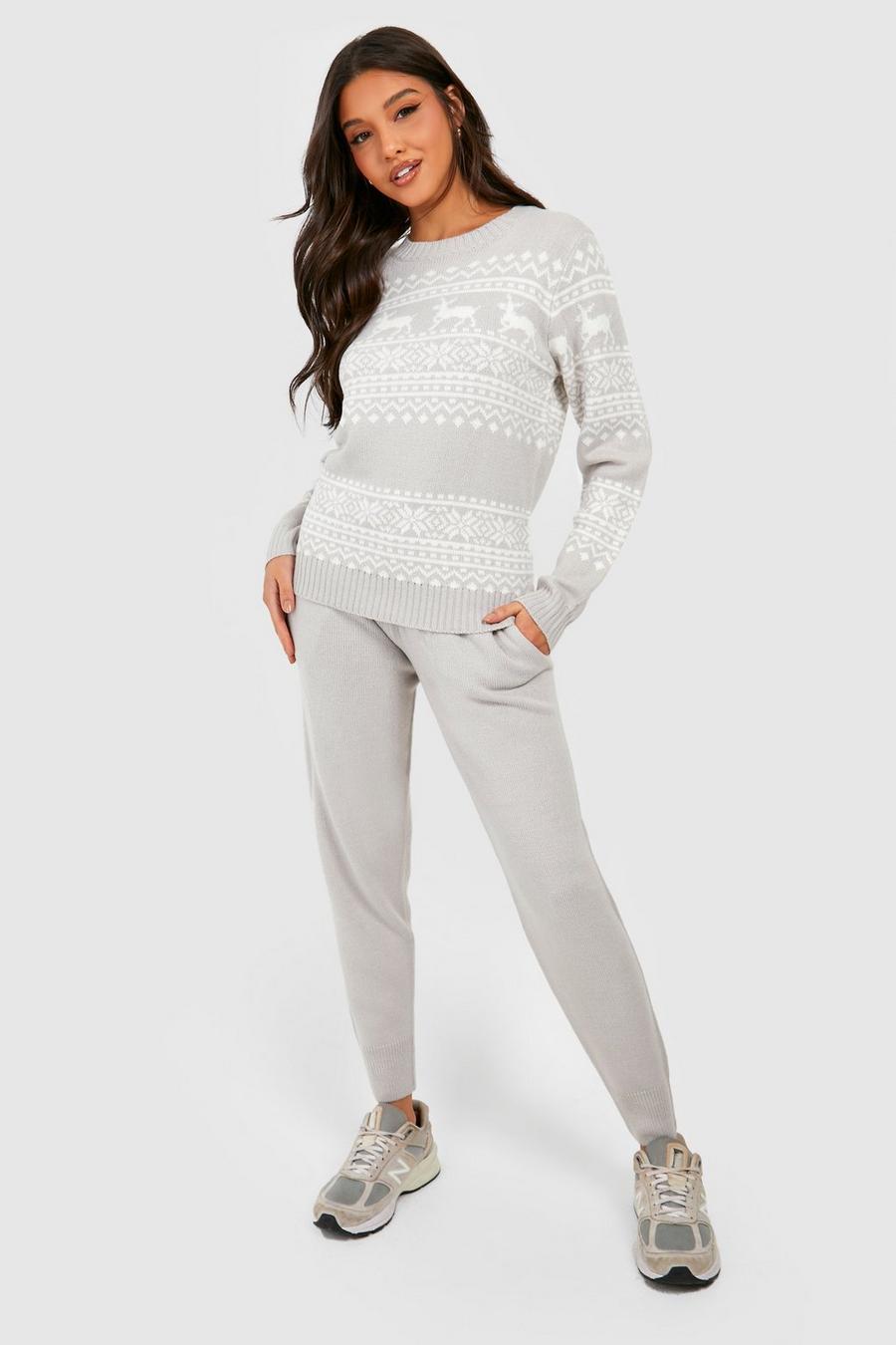 Weihnachts Co-Ord, Grey gris