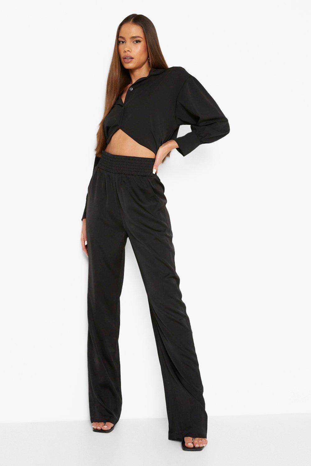 Deep Waist Satin Luxe Wide Leg Jogger