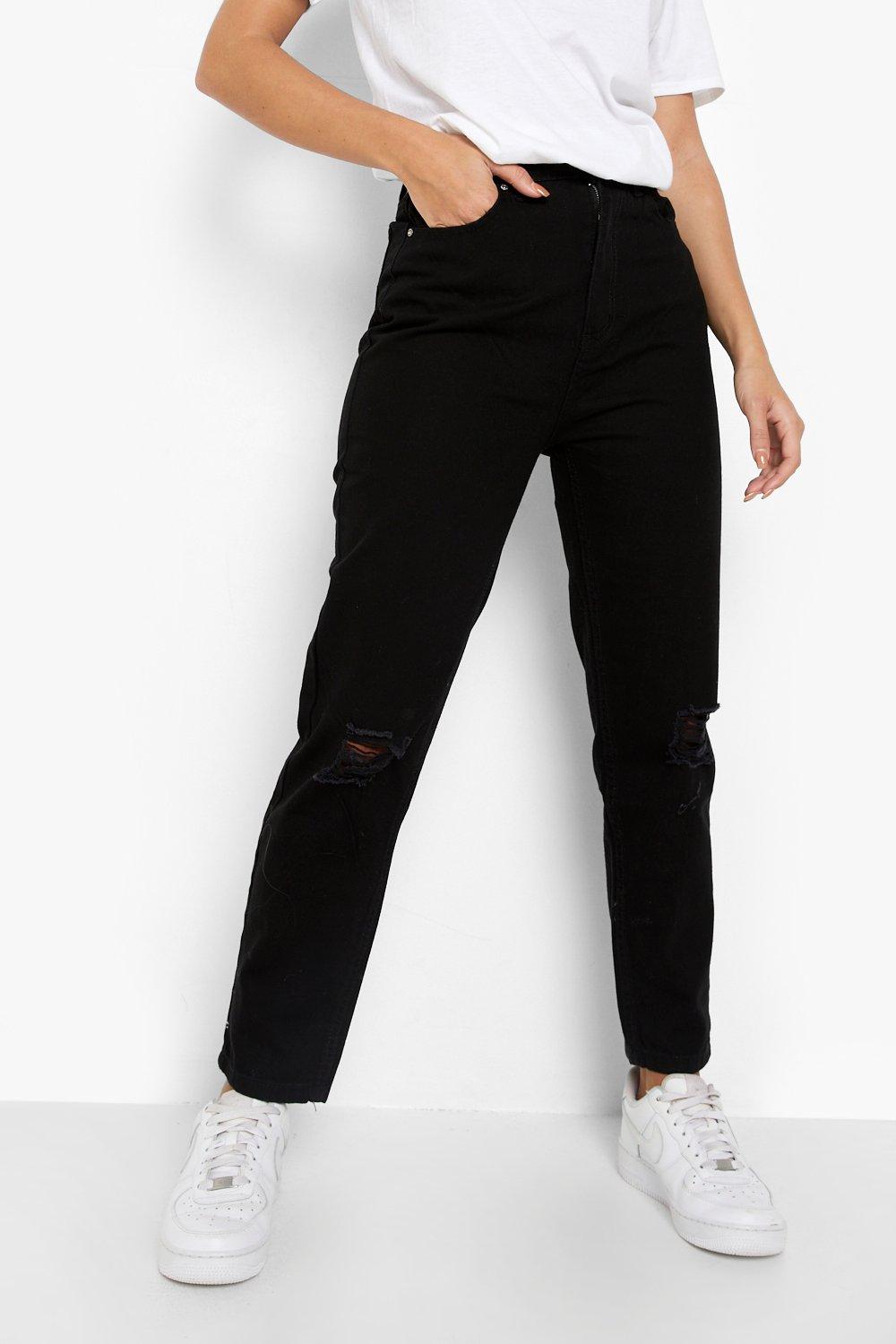 Black distressed 2025 boyfriend jeans