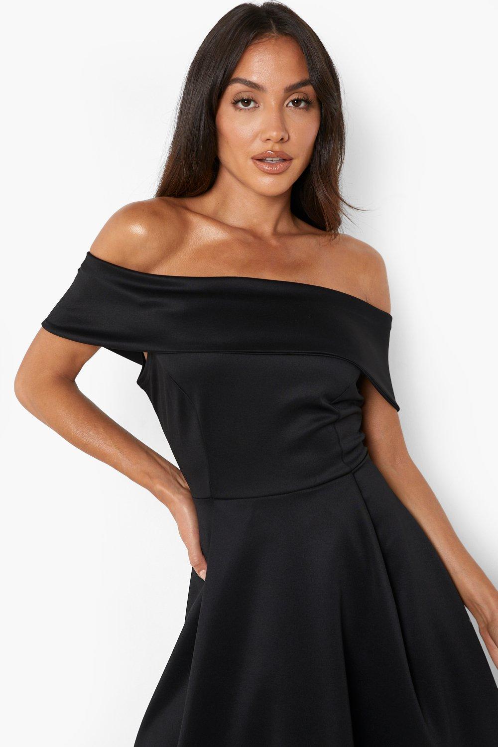 Off the shoulder shop skater dress boohoo