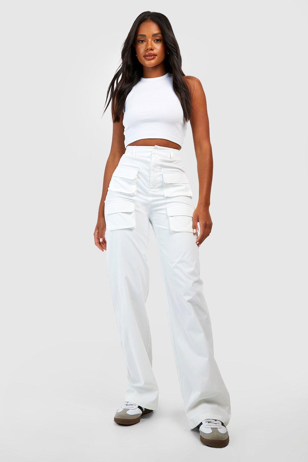 White Cargo pants for Women