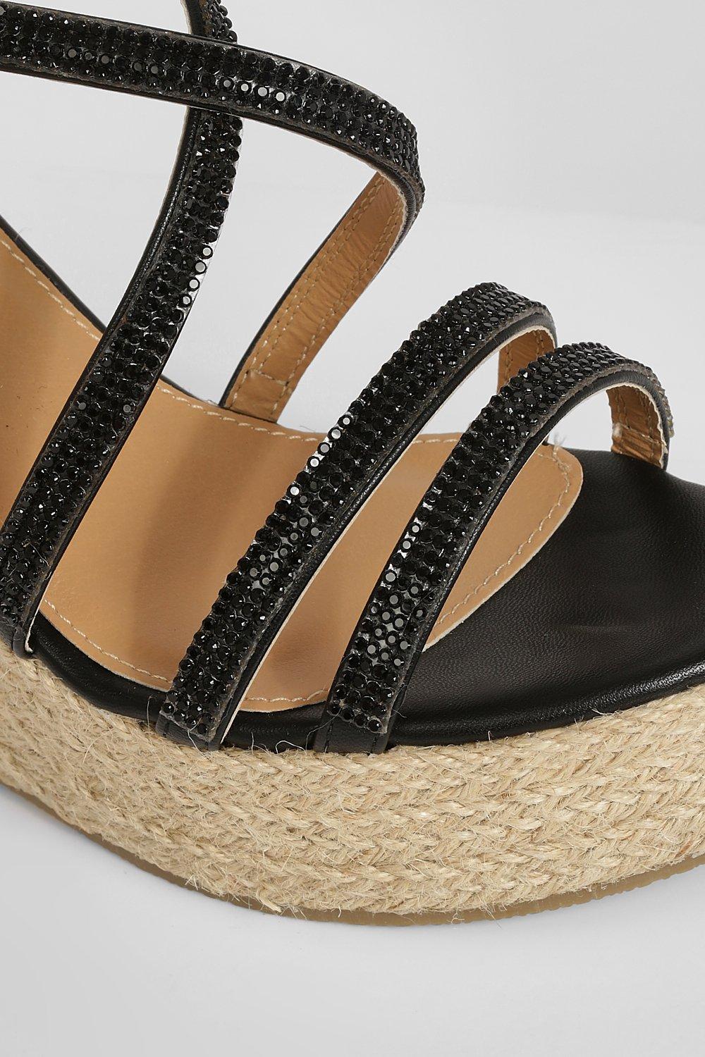 Boohoo ladies wedge sandals fashion