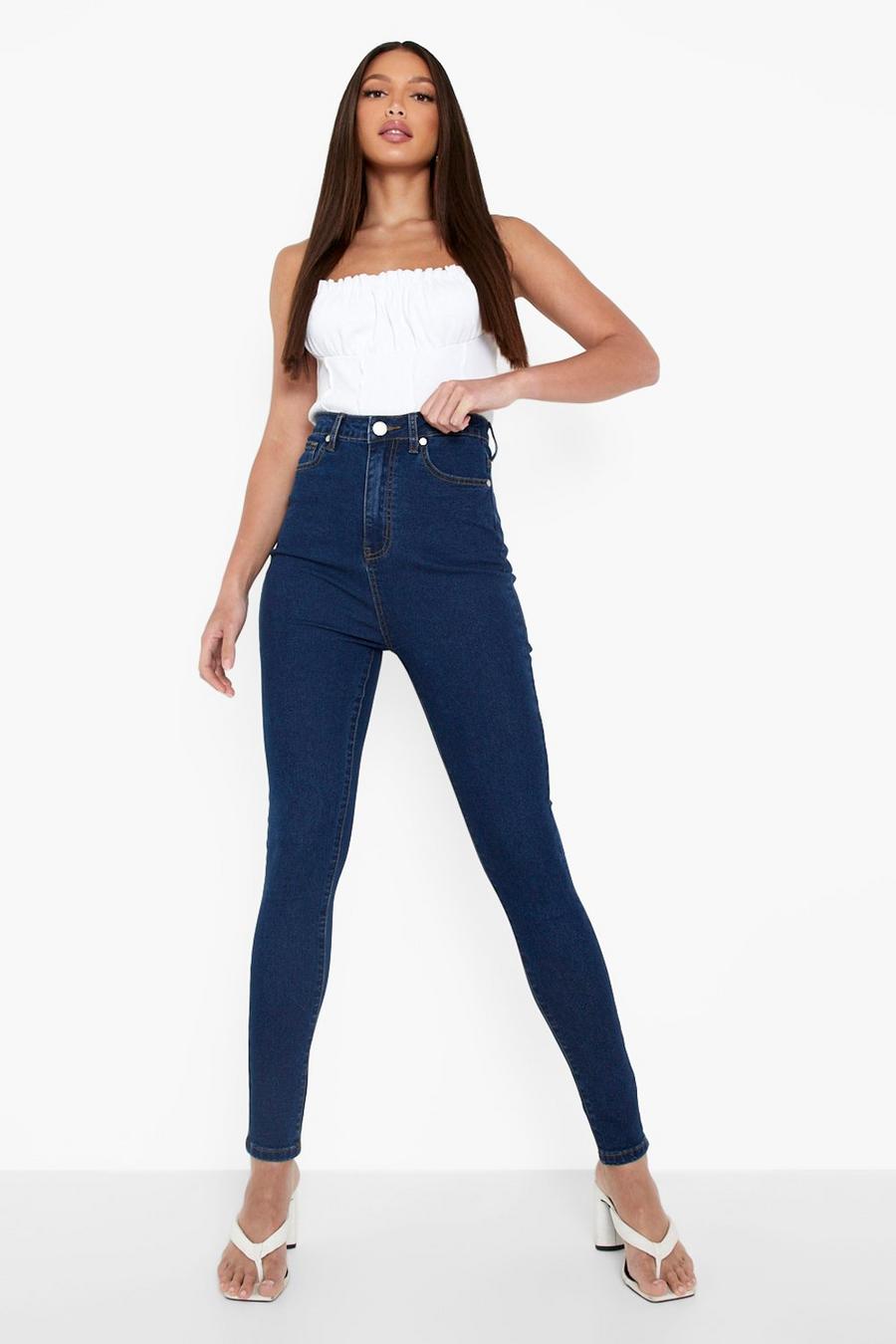 Tall High-Waist Skinny Jeans mit 34 Zoll Beinlänge, Mittelblau image number 1