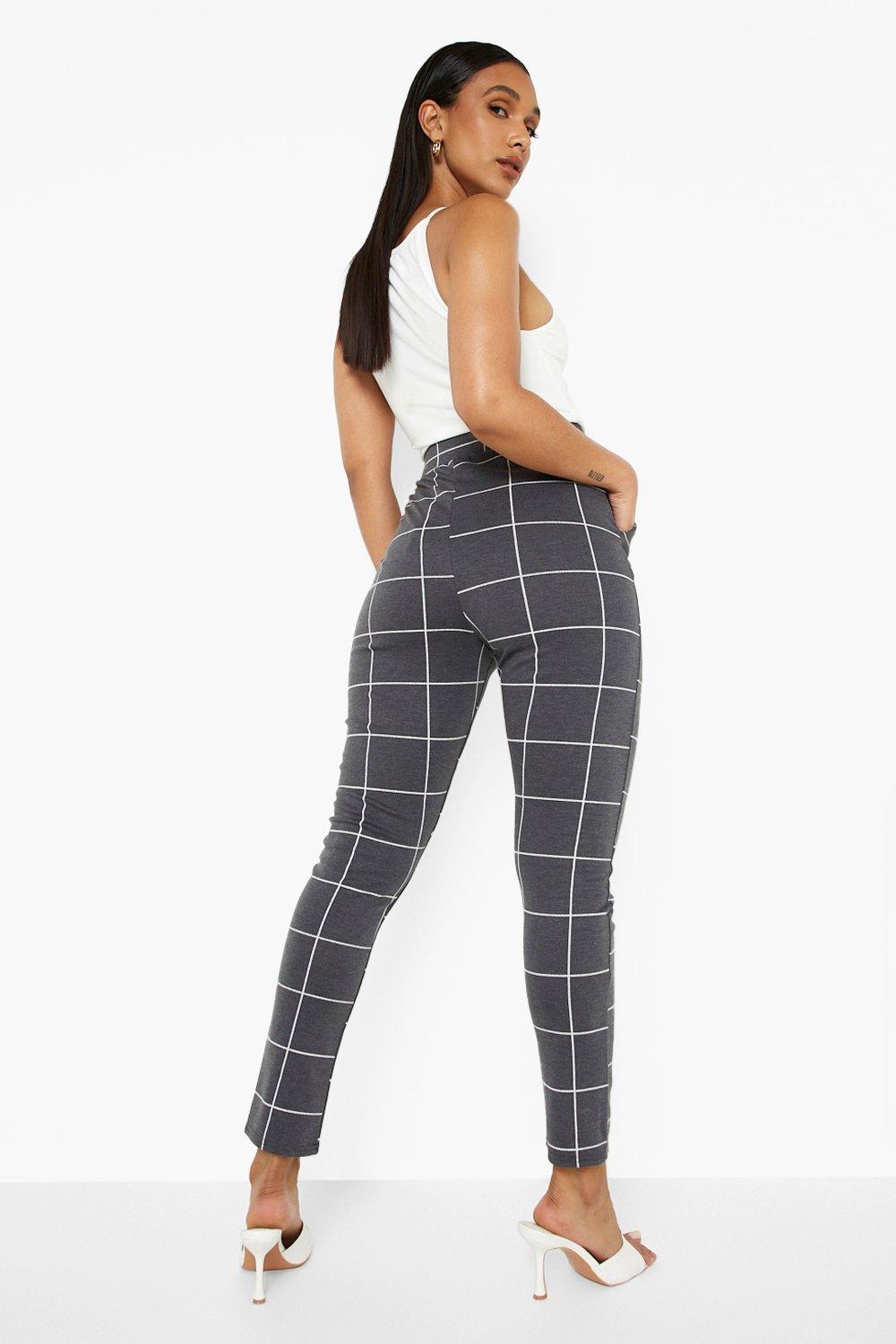 Checkered skinny hot sale trousers