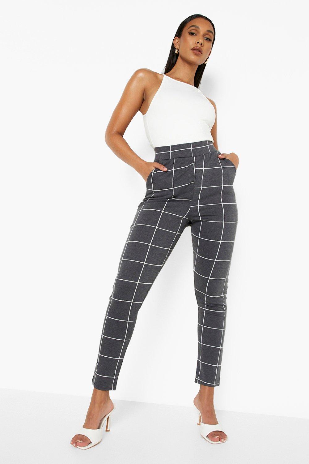 Tartan hot sale trousers boohoo