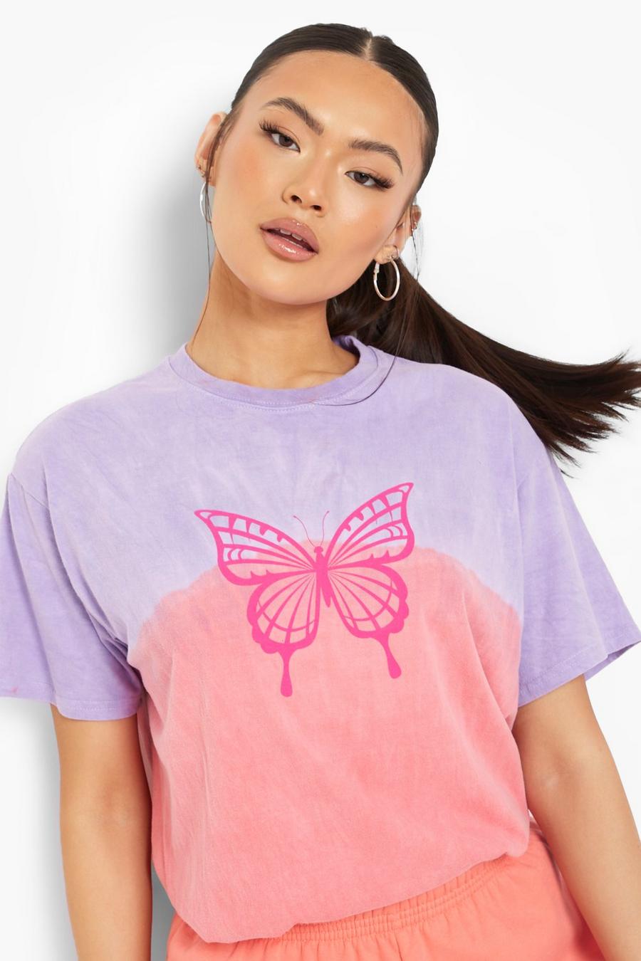 Pink Dip Dye Graphic T-Shirt image number 1